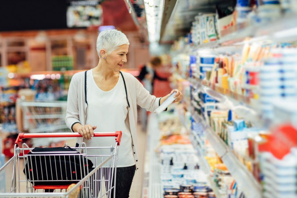 Mature Woman Groceries Shopping.